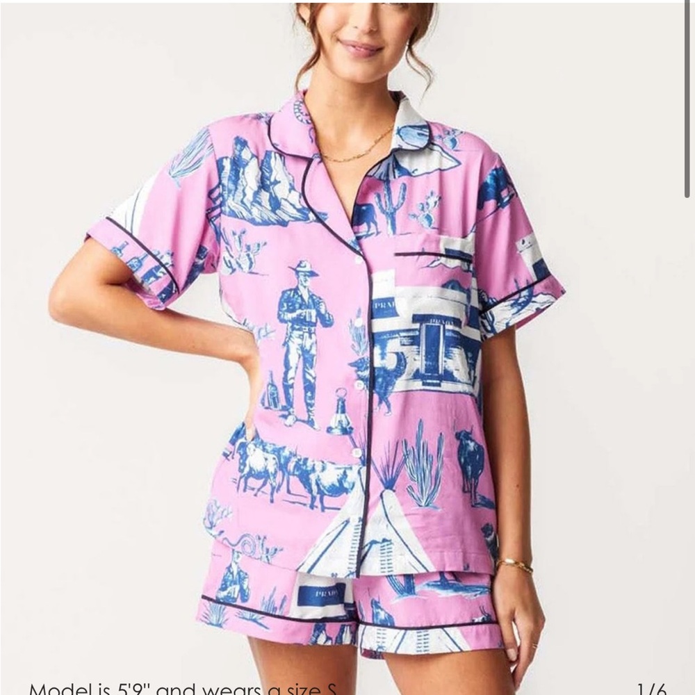 KATIE KIME Marfa Toile Pajama Shorts Set, NWT, XL